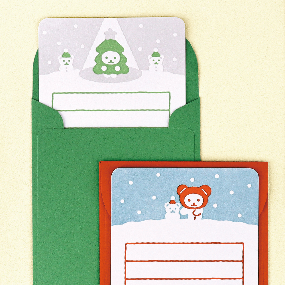 Berry merry bear letterpress card