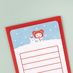Berry merry bear letterpress card