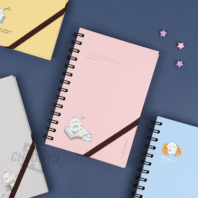 Long-tailed tit Hard cover Band Notebook, Random