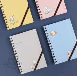 Long-tailed tit Hard cover Band Notebook, Random