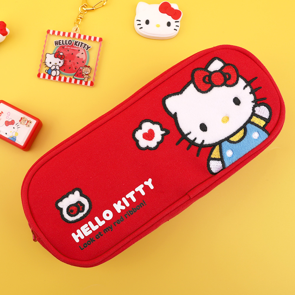 Hello Kitty Cotton Appliqué Pencil Case