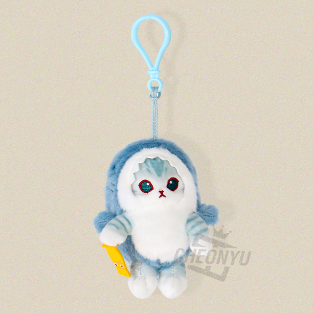 모후샌드 상어 코스튬 가방고리 9cm_고등어냥