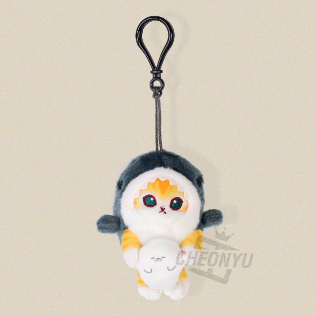 모후샌드 상어 코스튬 가방고리 9cm_치즈냥