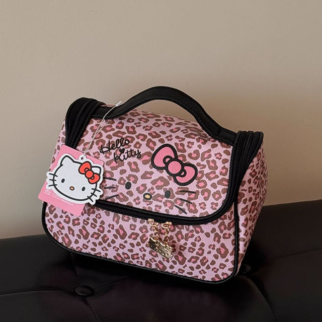 Hello Kitty Leopard Travel Round Pouch