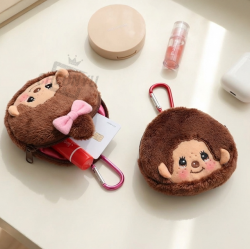 Monchhichi Mini Pouch with Carabiner_Monchhichi chan