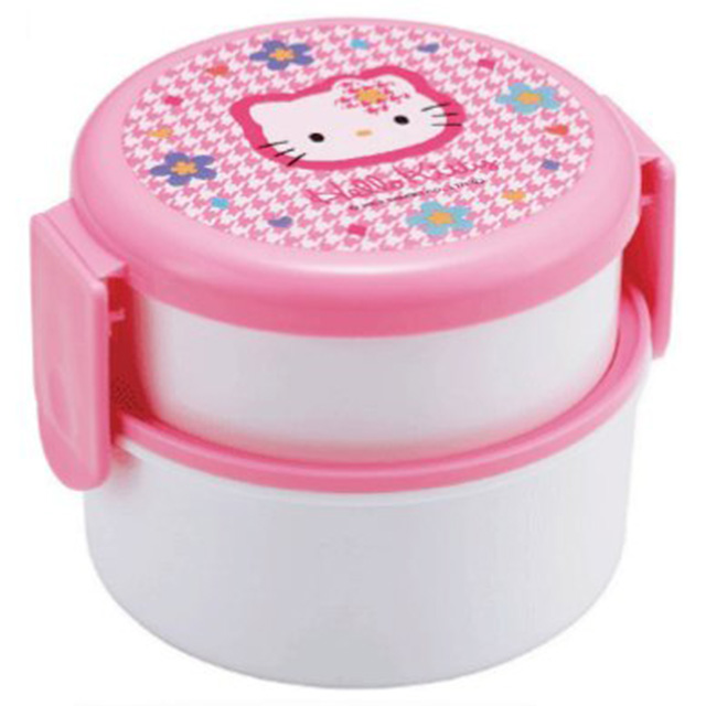 Hello Kitty Kaohana Round 2-Tier Lunch Box (Fork Included)