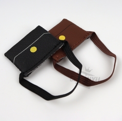 Plush Doll Faux Leather Shoulder Bag, random