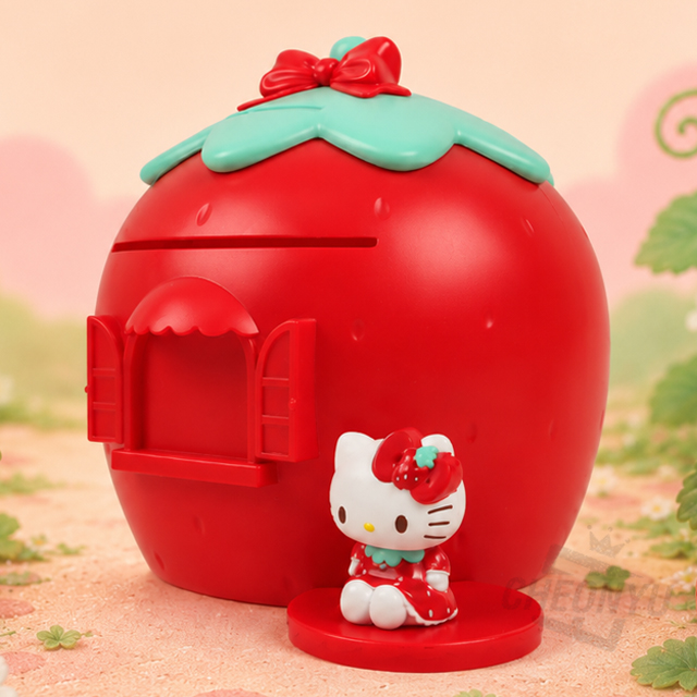 Hello Kitty Strawberry Key-Lock Coin Bank