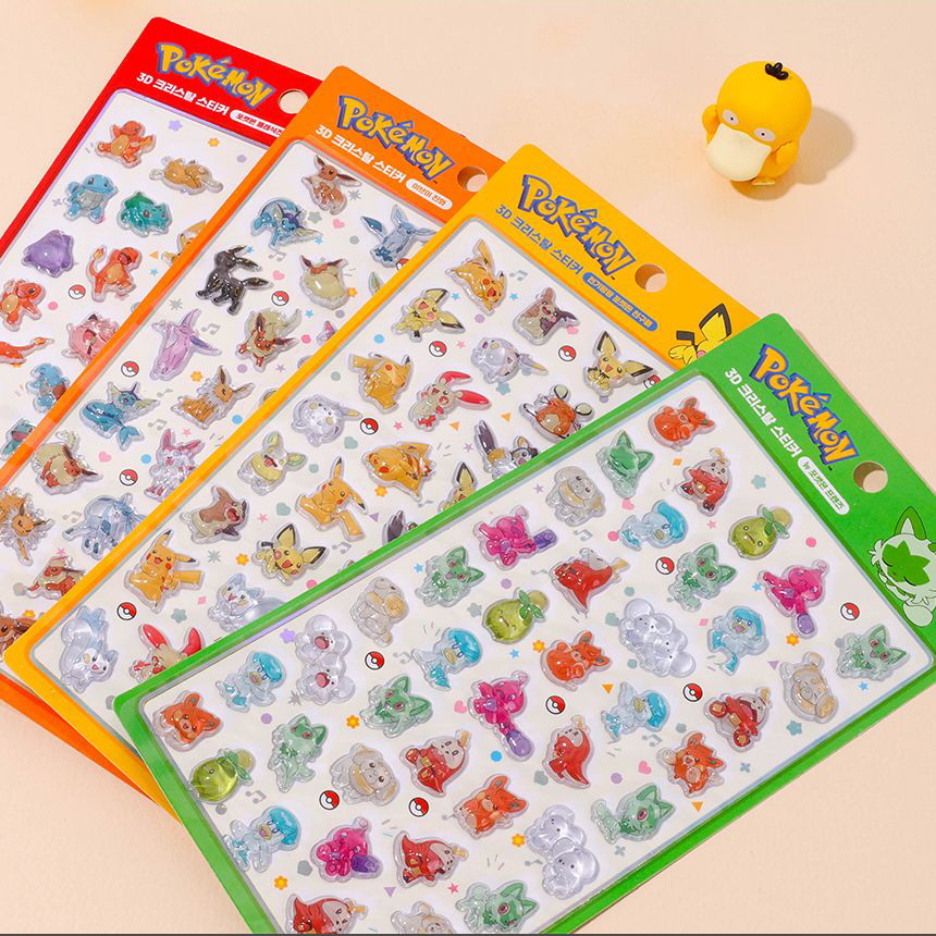 3D크리스탈 스티커 포켓몬스터 시리즈 4종 정품 공식 굿즈 스티커