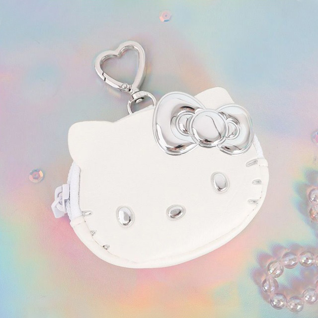 Hello Kitty Face Colorful Mini Pouch XS Silver