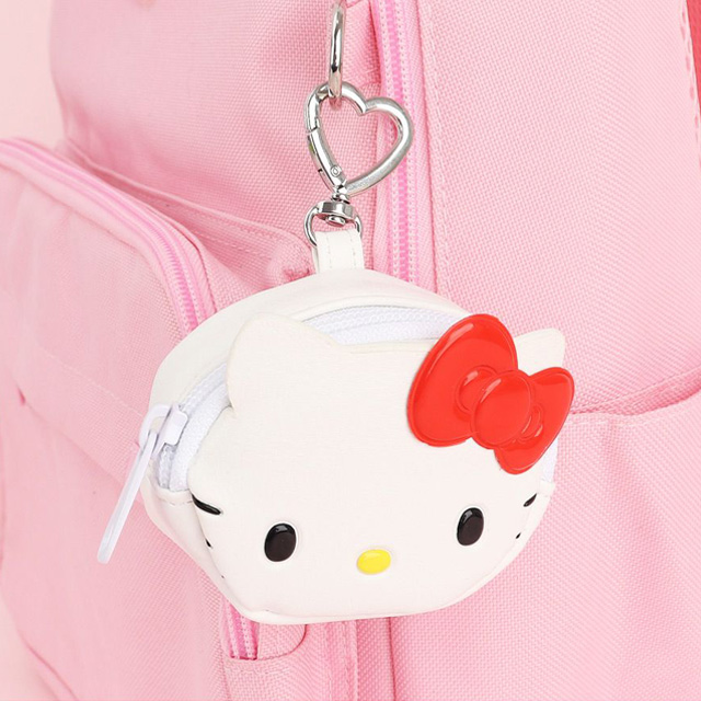 헬로키티 페이스 컬러풀 미니 파우치_화이트