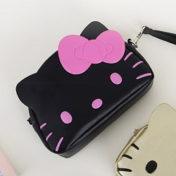 Hello Kitty Face Colorful Pouch S Black