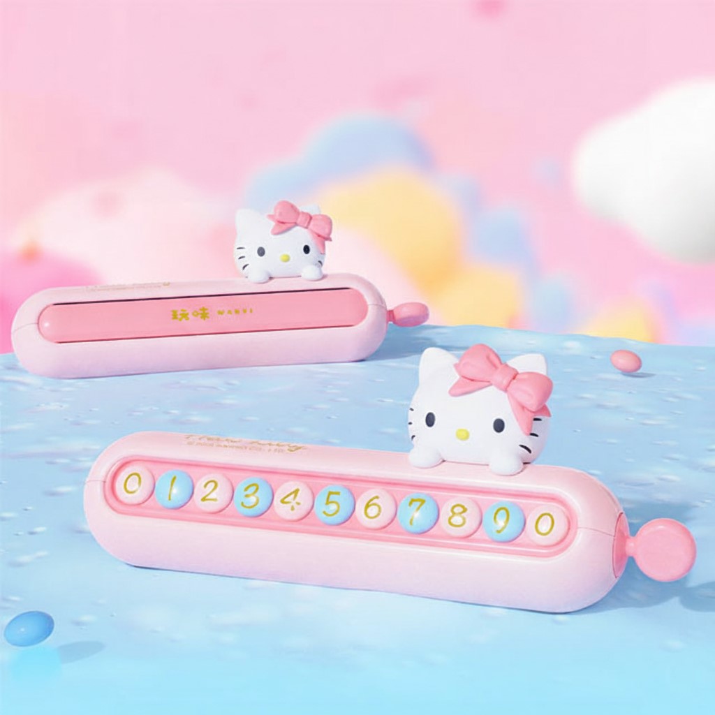 Hello Kitty Colorful Parking Number Plate Ver.2