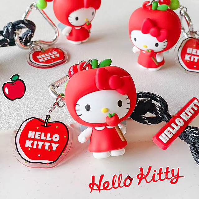 Hello Kitty Apple Carabiner Keyring