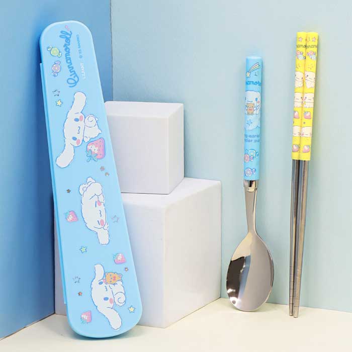 Cinnamoroll Vacuum Stainless Steel Junior Spoon & Chopsticks Case Set