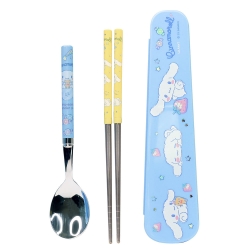 Cinnamoroll Vacuum Stainless Steel Junior Spoon & Chopsticks Case Set