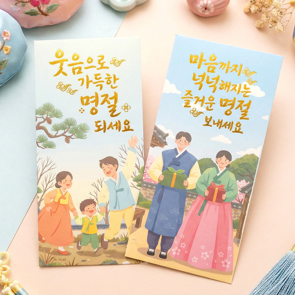 Holiday Lettering Money Gift Envelope 2pcs