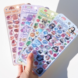 Food Animal Water Drop Sticker (Random )