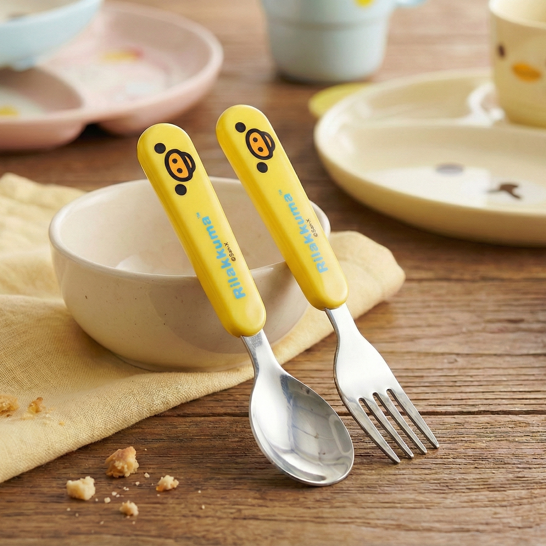 Kiiroitori Spoon Fork Set (Face)
