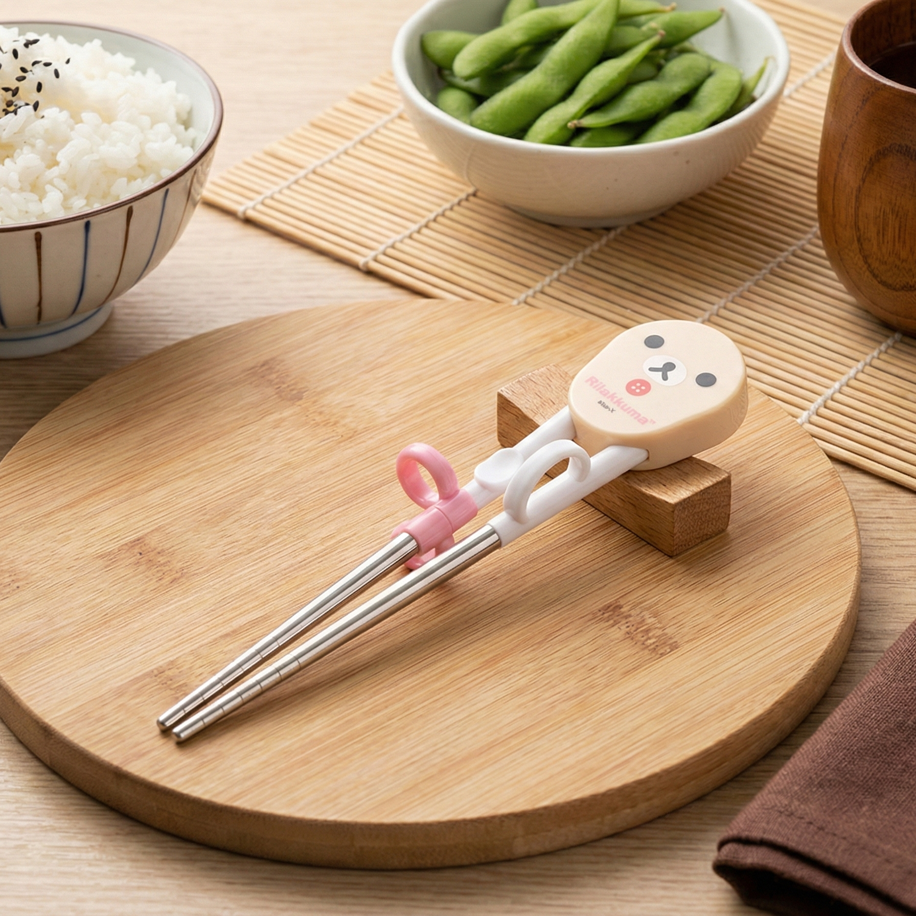 코리락쿠마 얼굴 스텐교정젓가락 1단계