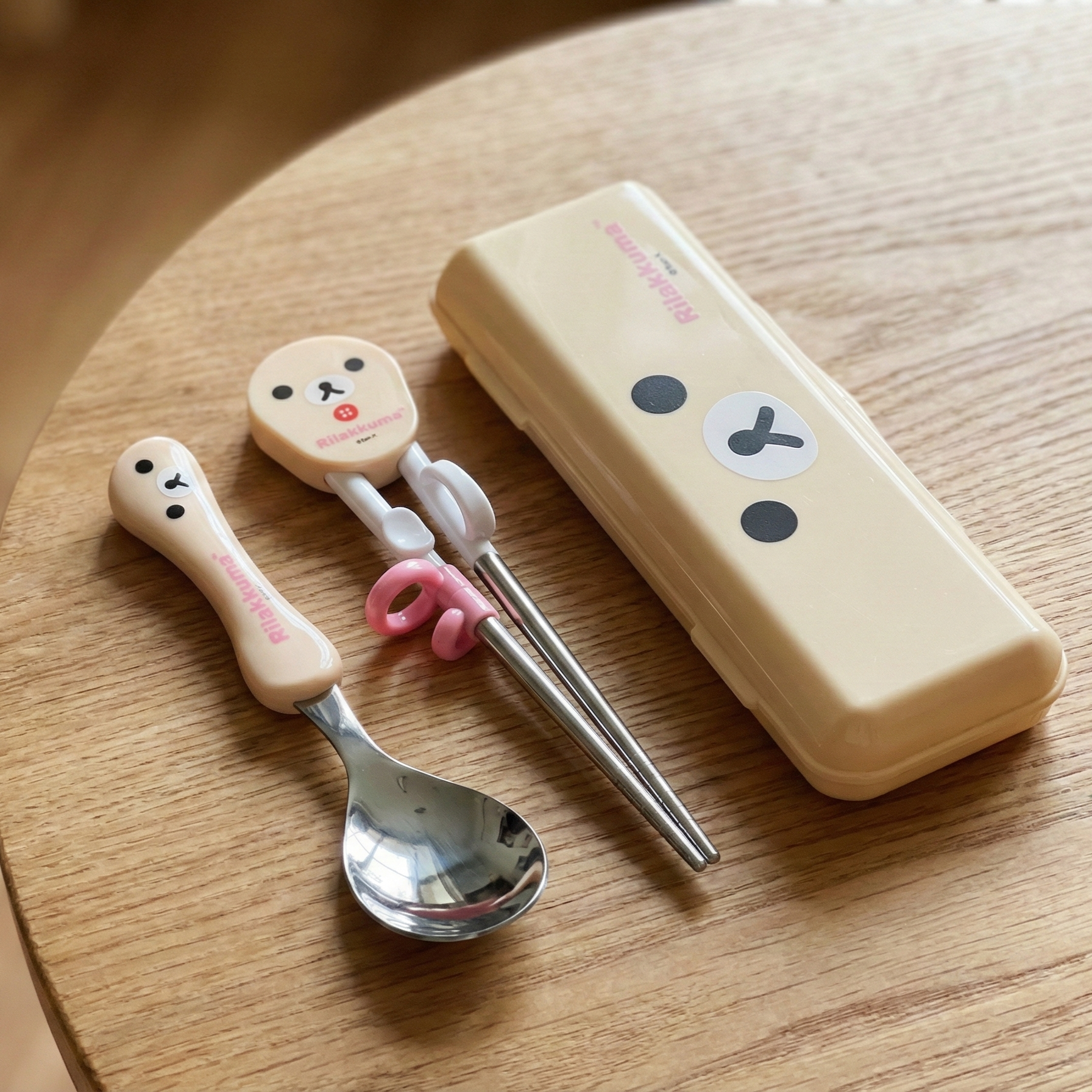 Korilakkuma Spoon Training Chopsticks Case Set (Face)