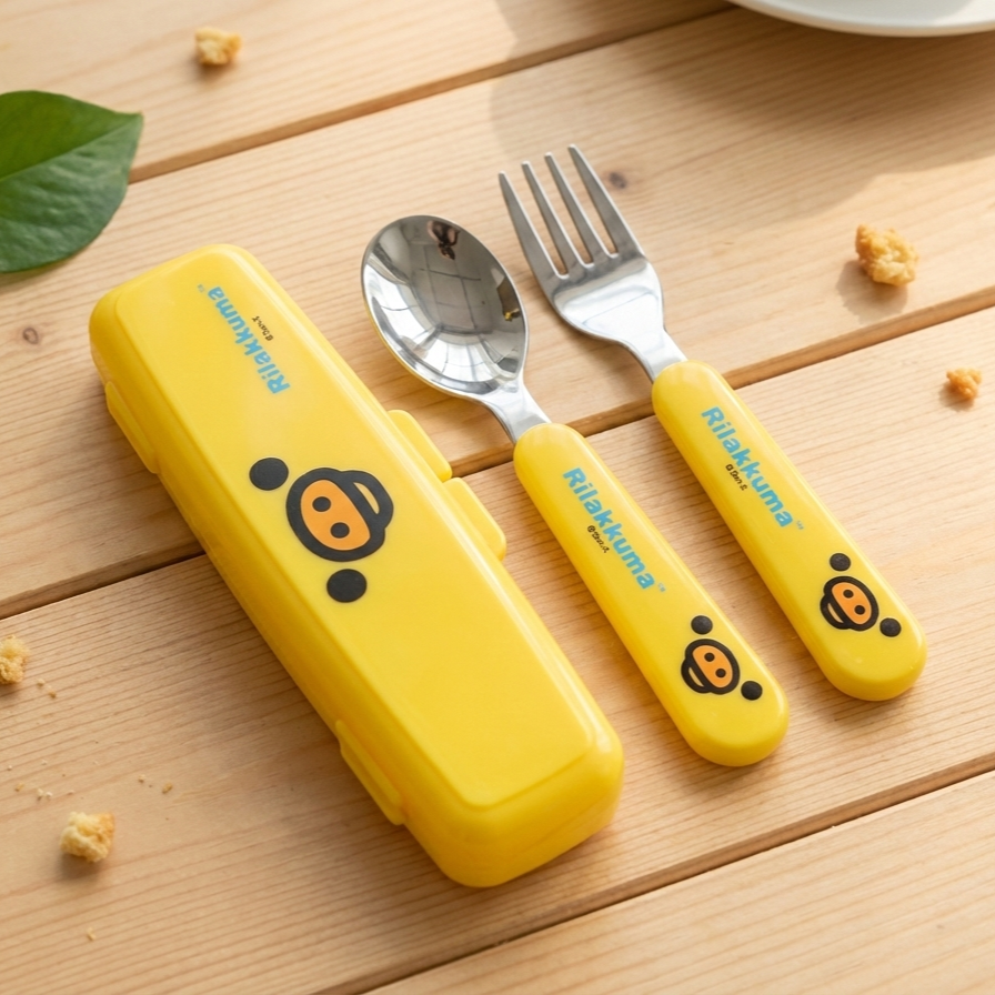 Kiiroitori Cutie Spoon Fork Case Set (Face)