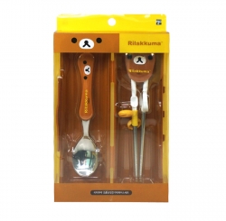 Rilakkuma Spoon Training Chopsticks Case Set (Face)
