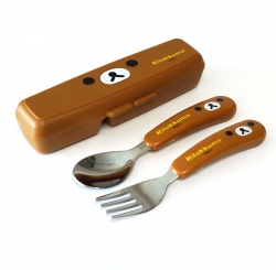 Rilakkuma Cutie Spoon Fork Case Set (Face)
