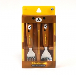 Rilakkuma Cutie Spoon Fork Case Set (Face)