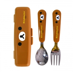 Rilakkuma Cutie Spoon Fork Case Set (Face)