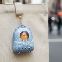 Random Cat Spaceship Bag Keyring