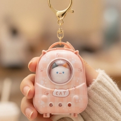 Random Cat Spaceship Bag Keyring