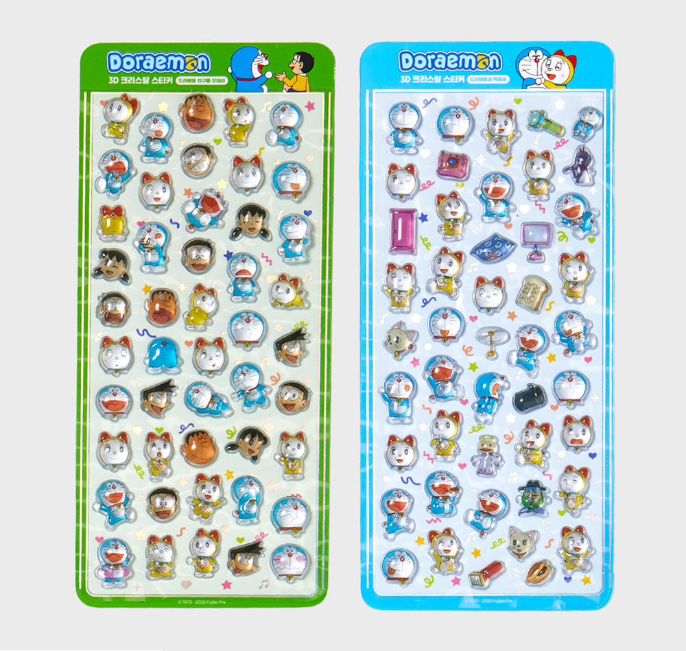 3D크리스탈 스티커 도라에몽 2종 정품 스티커