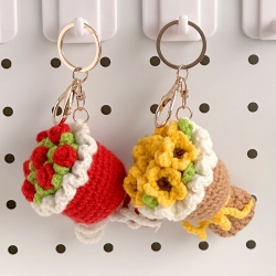 Crochet Flower Keychain, Random