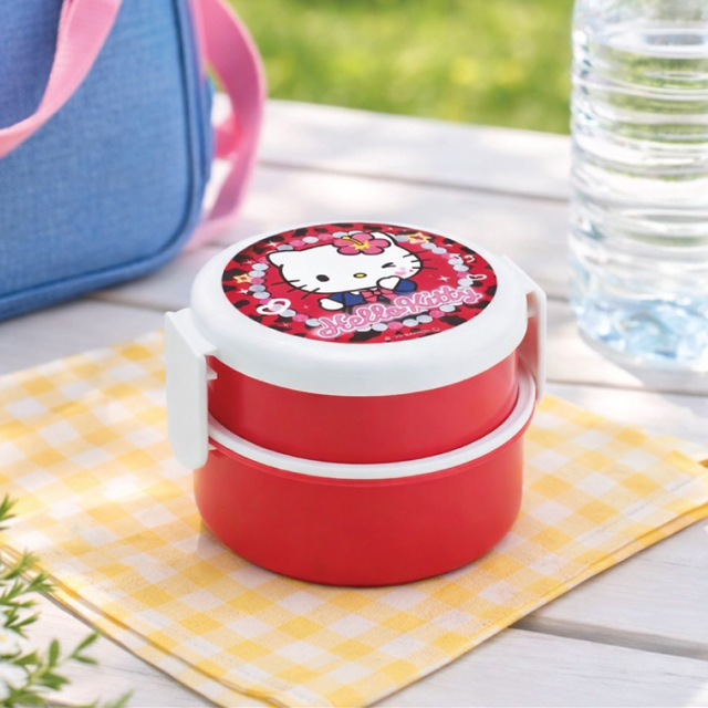 Hello Kitty School Round 2-Tier Lunch Box (Fork Included)