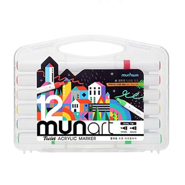 MUNART TWIN ACRYLIC MARKER 12 Colors set