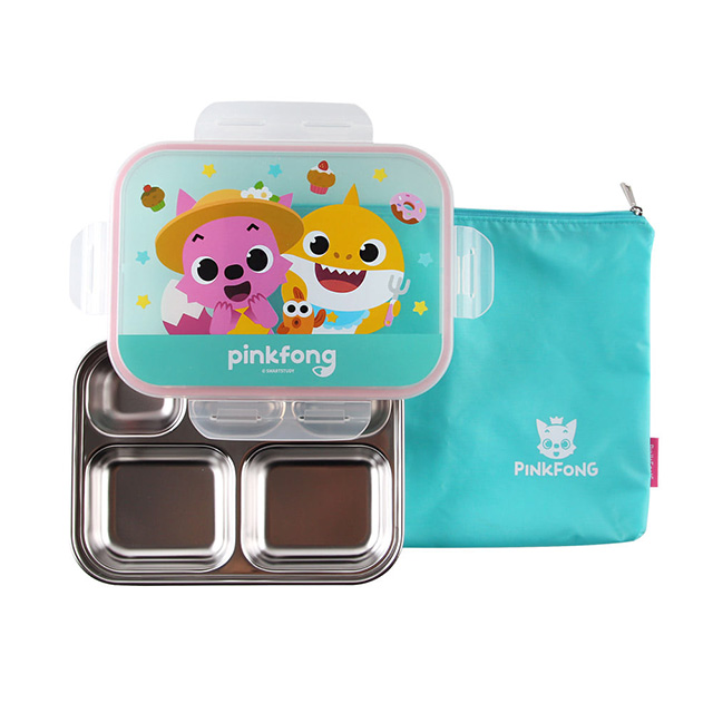 Pinkfong compact stainless steel lunch box set