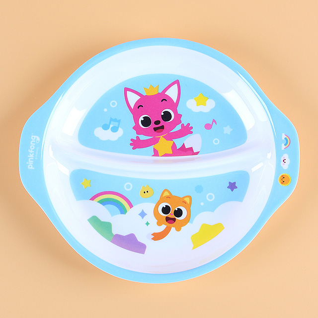 Pinkfong melamine two divided plate
