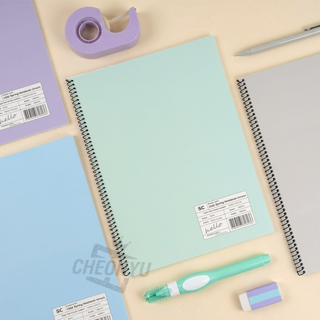 8mm Spring Notebook Simple 5ea, Random