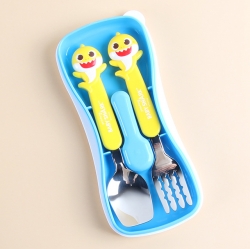 Baby shark spoon&fork in case set