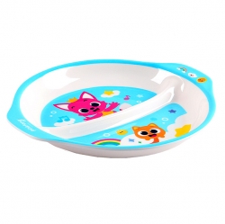 Pinkfong melamine two divided plate