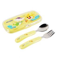 Baby shark cutie spoon&fork in case set