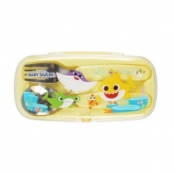 Baby shark cutie spoon&fork in case set