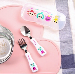 Pinkfong kids spoon&fork case set