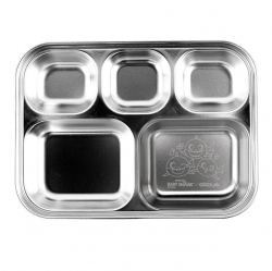 Baby shark stainless steel five divided food tray