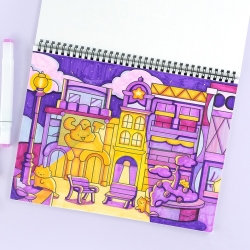 Cat Color Drawing (Easy Version)