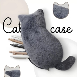 cozy cat stuffed doll pencil case pen pouch