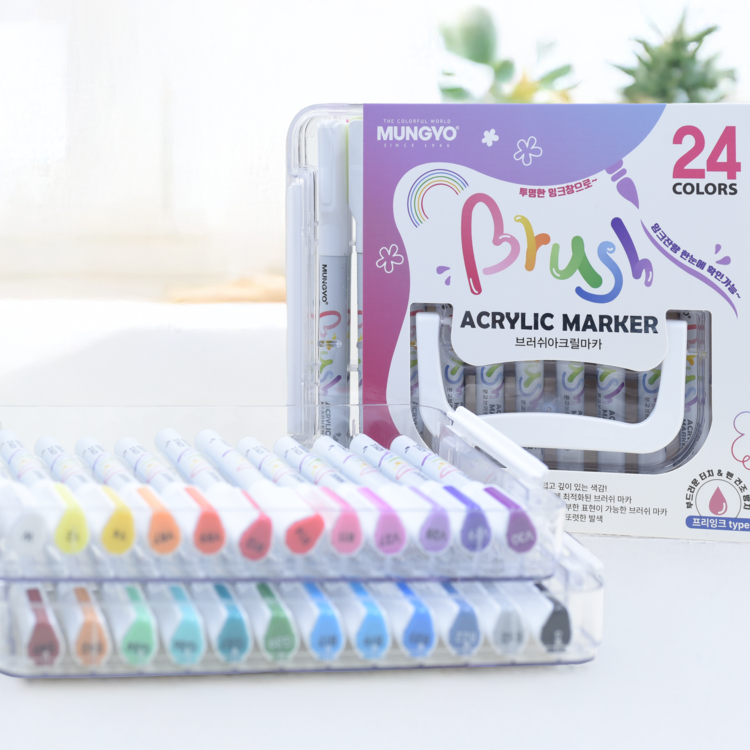 브러쉬 아크릴 마카 24색