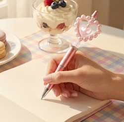 DIY Beaded Pen Decoration Set  Rosy Heart