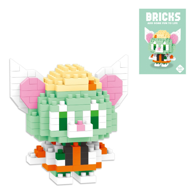 Bricks Block Green Cat